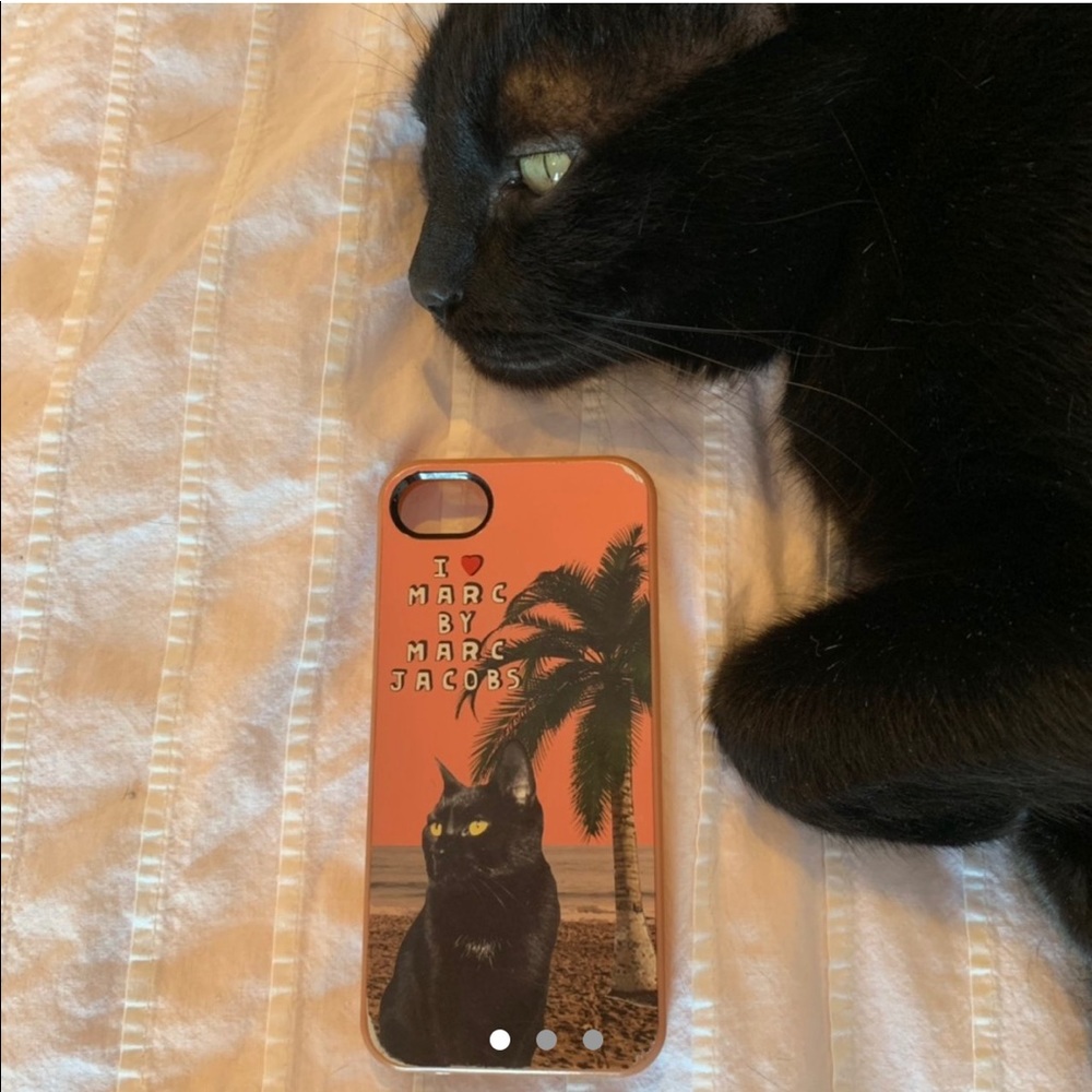 MARC JACOBS BLACK KITTY PHONE CASE